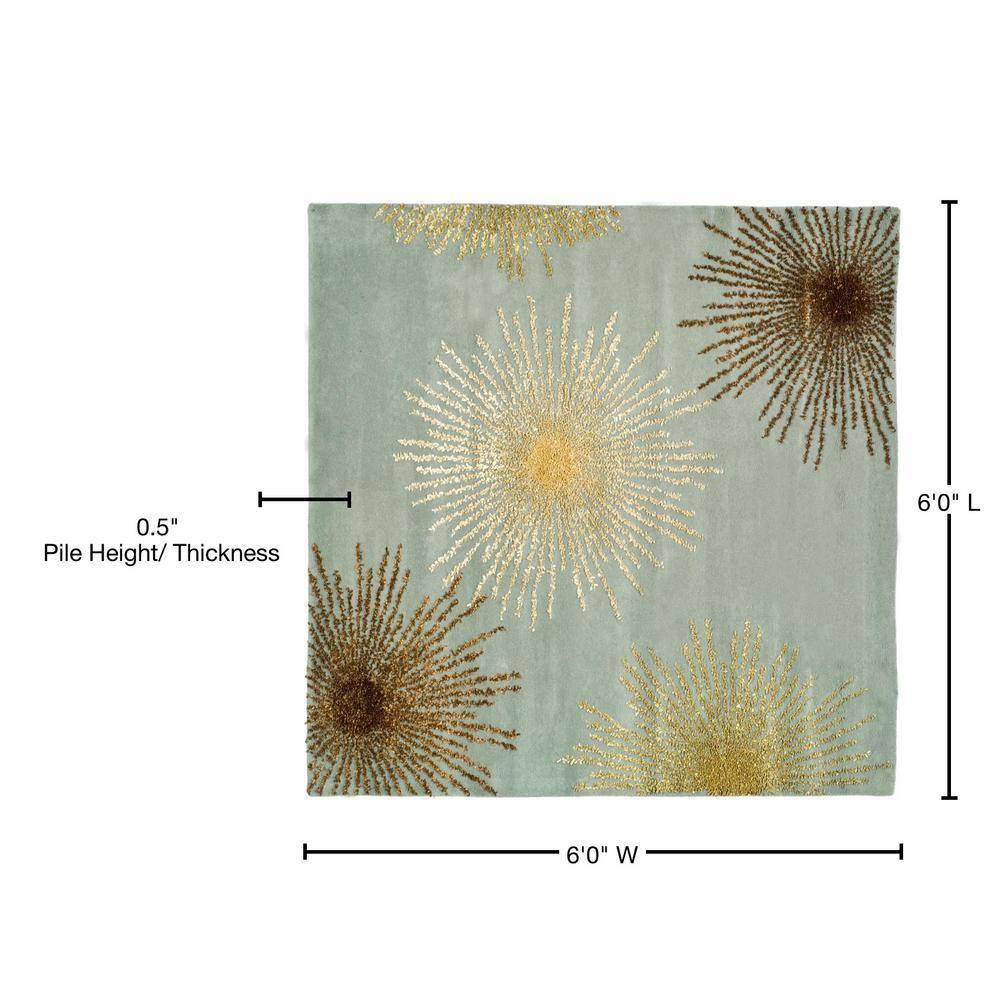 Soho SOH712 Hand Tufted Indoor Area Rug - Light Blue/Multi - 6'x6' - Safavieh.
