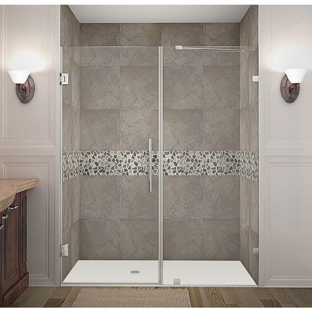 Nautis 72" H Hinged Frameless Shower Door