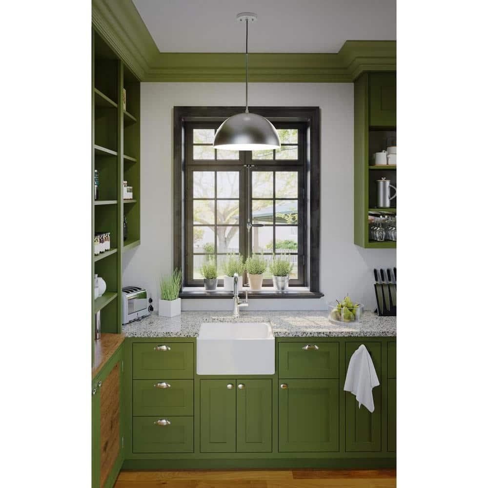 Progress Lighting, Perimeter, 1-Light Pendant, Brushed Nickel, Open Shade
