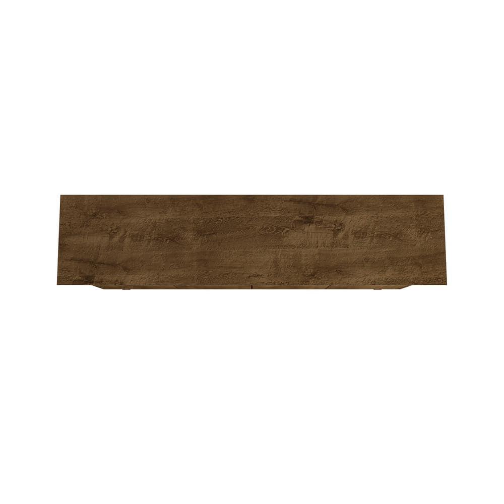 Manhattan Comfort 62.99" Yonkers Sideboard Rustic Brown: Mid-Century Modern, MDF, 4-Door Storage