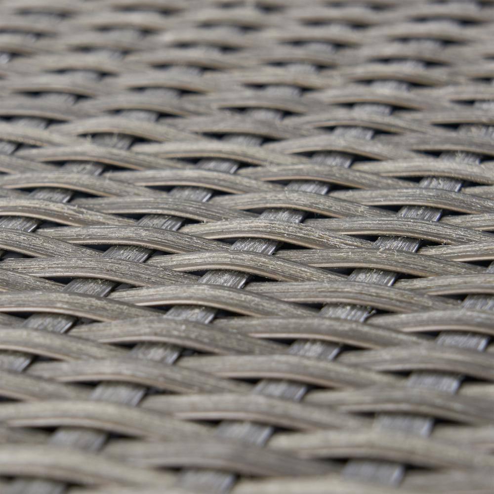 Noble House Cape Coral 35" Square Wicker Top Patio Dining Table in Gray