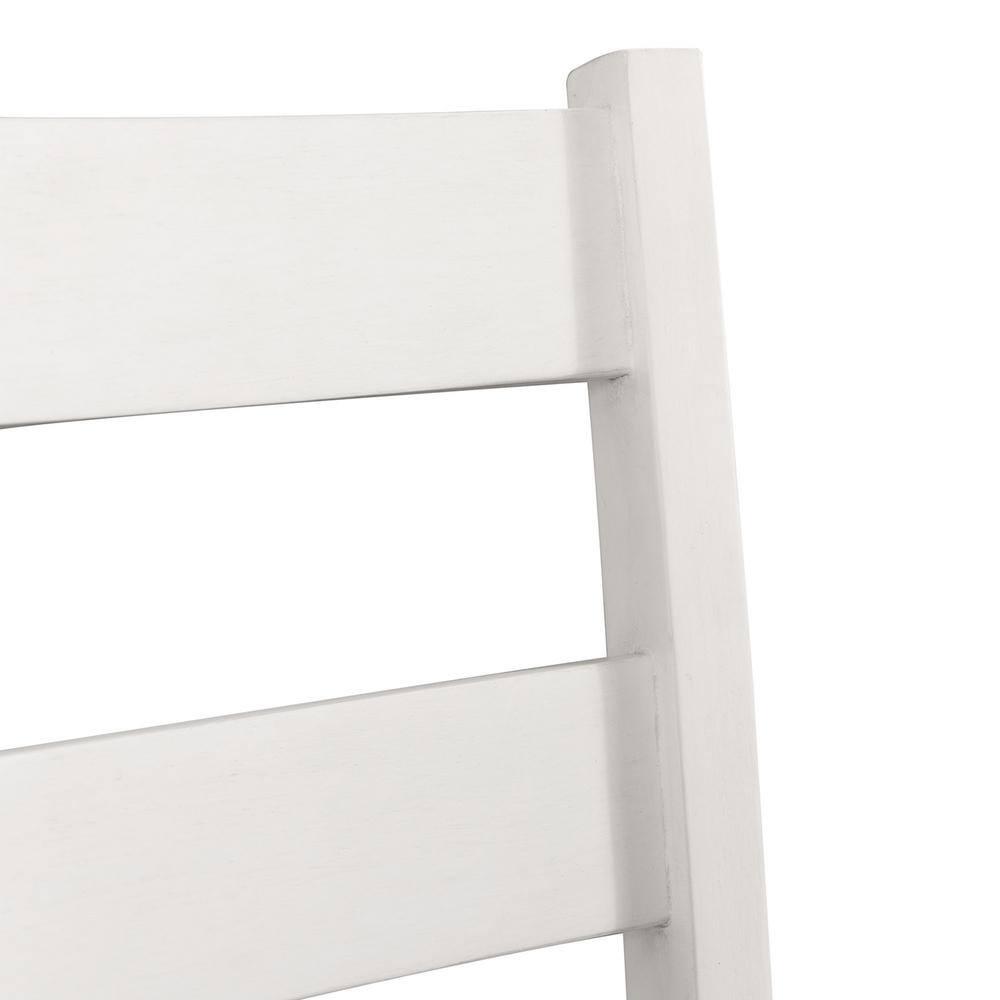 Laurel Foundry Modern Farmhouse® Beaubien Ladder Back Side Chair in White/Brown (Set of 2)