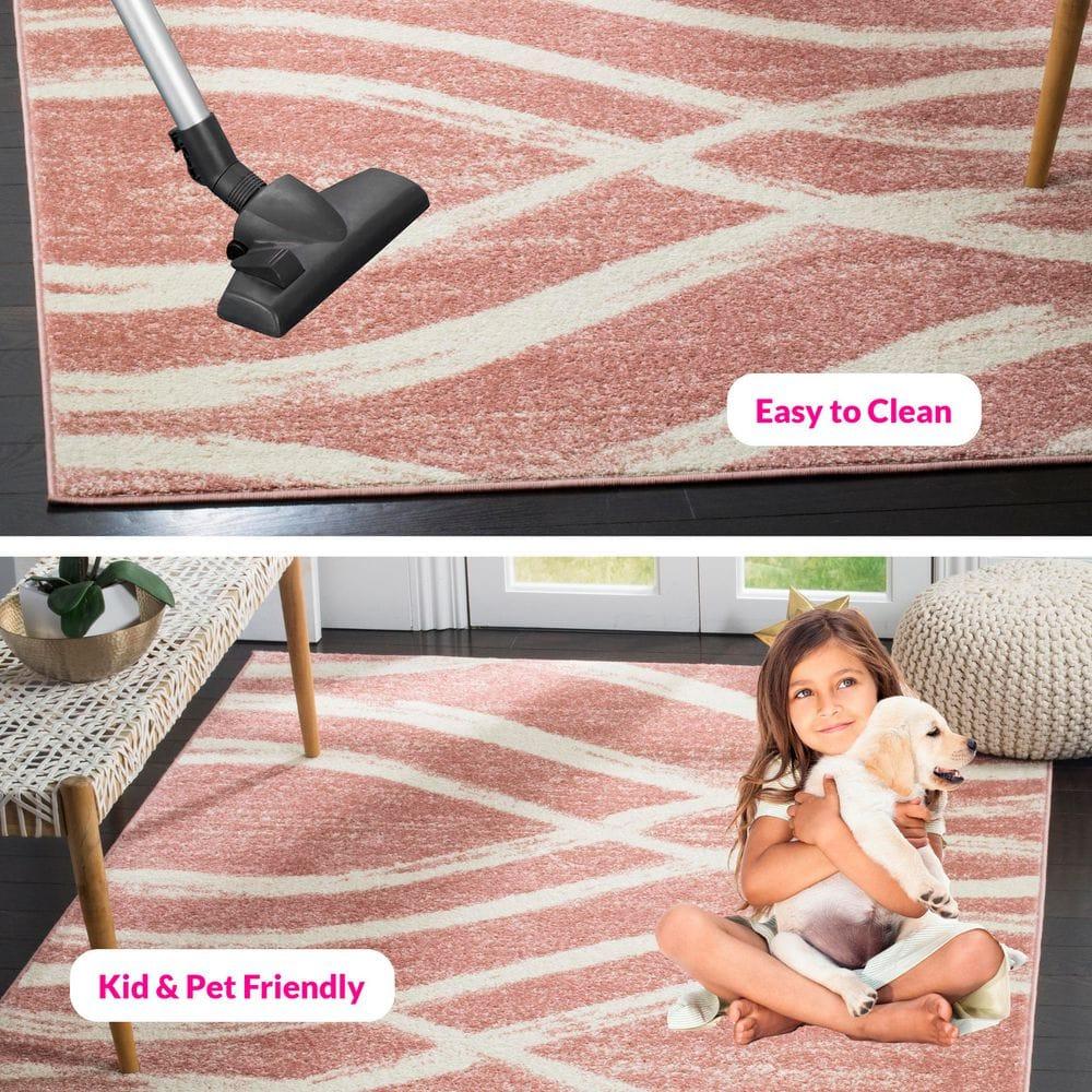 Adirondack ADR125 Machine Made Indoor Area Rug - Rose/Cream - 8'x10' - Safavieh
