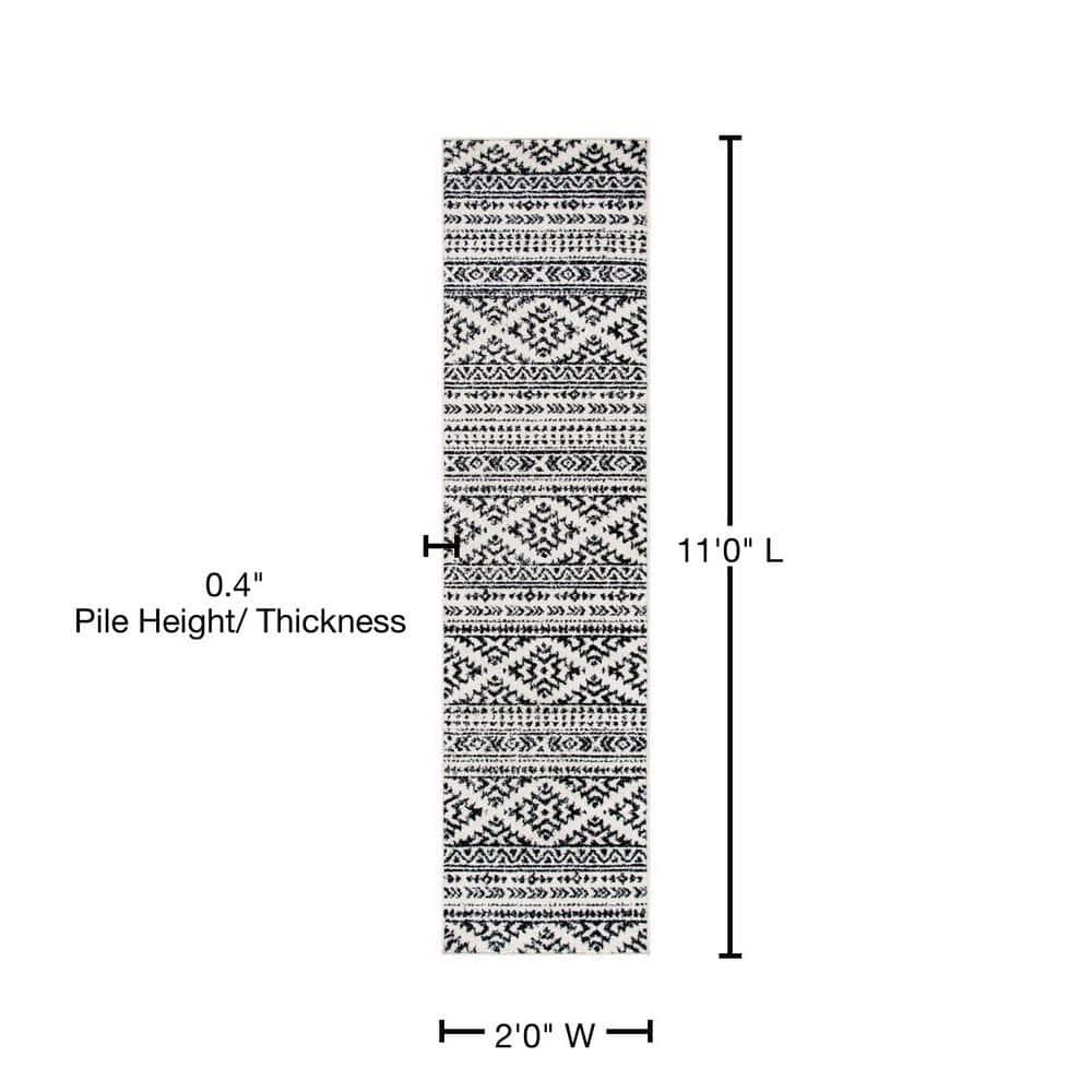 Tulum TUL272 Power Loomed Runner Rug - Ivory/Black - 2'x11' - Safavieh.