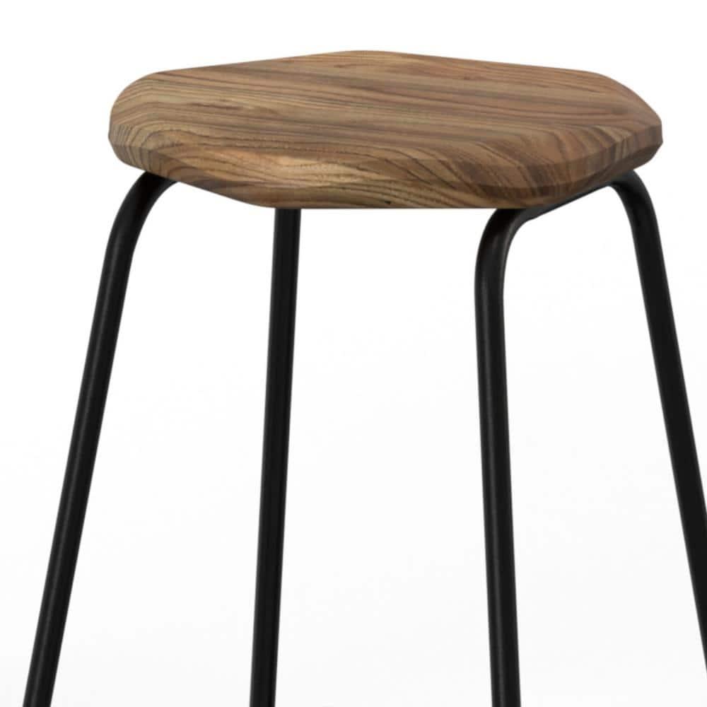 Orson Industrial Metal Saddle Counter Height Stool (Set of 2) in Natural