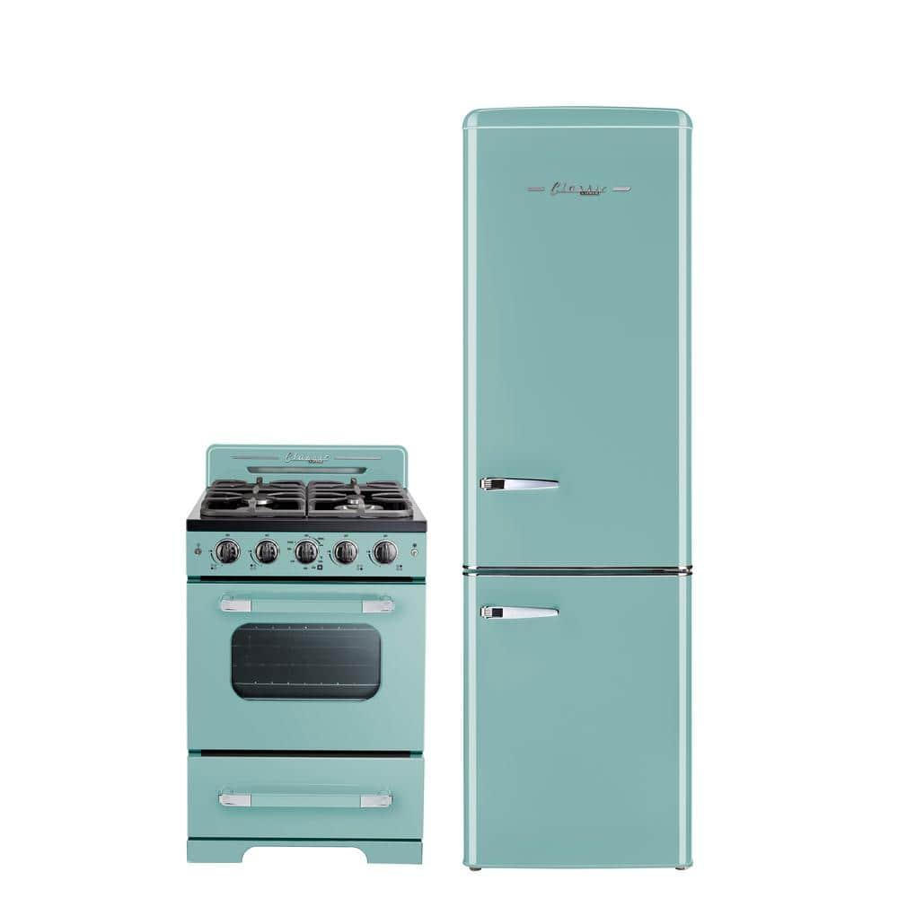 Unique Classic Retro 24" 2.9 cu/ft Freestanding Gas Range with Convection Oven and Sealed Burners