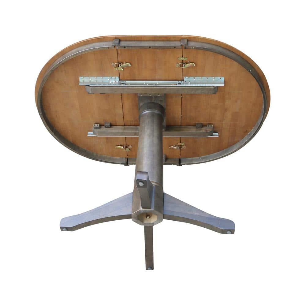 International Concepts 36" round top ped table with 12" leaf - 30.1"h - dining height