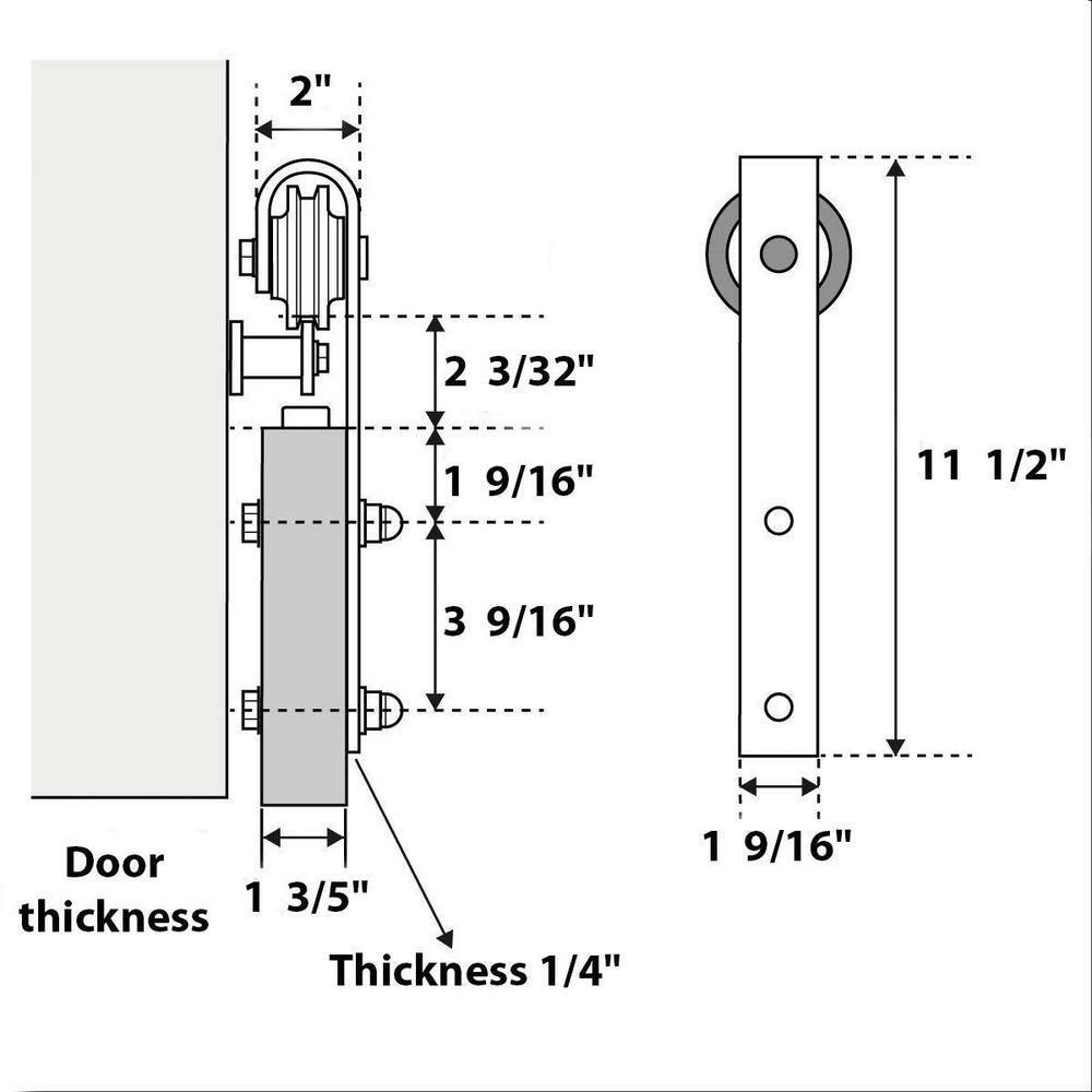 SARTODOORS 42'' Solid + Manufactured Wood Paneled Barn Door