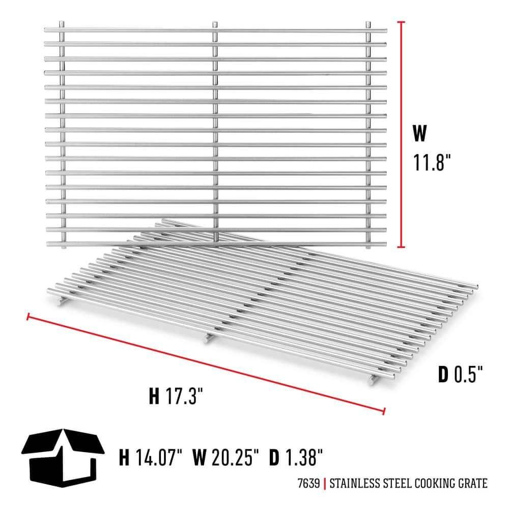 17.5" 7639 Grill Grate for Weber GS4 Spirit II/I 300 Series Spirit E/S 310 320 330, 7638 Grill Grid for Weber 900 Spirit 700 Genesis Silver & Platinum & Gold B/C Genesis 1000-3500, Stainless Steel