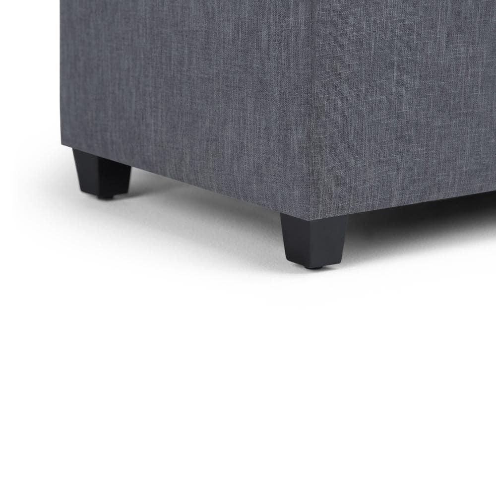 Simpli Home Sienna 33"W Upholstered Storage Ottoman Bench with Lift-Up Tufted Top