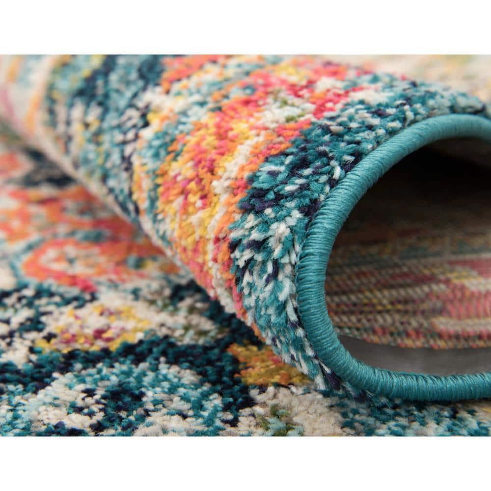 Unique Loom Penrose Collection Area Rug - Alexis (7' 10" x 10' Rectangle Blue/Gray)
