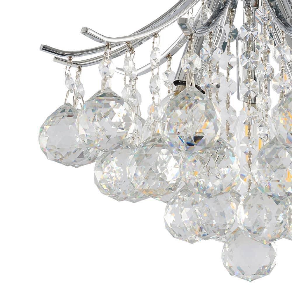 Elegant Chrome 12'' Crystal Semi Flush Mount Lighting