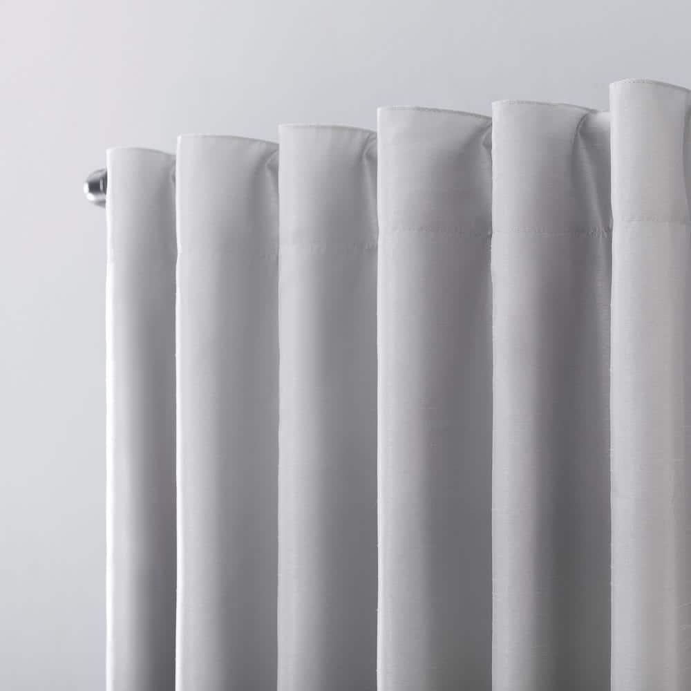 Faux Dupioni Silk Thermal Extreme 100% Blackout Back Tab Curtain Panel