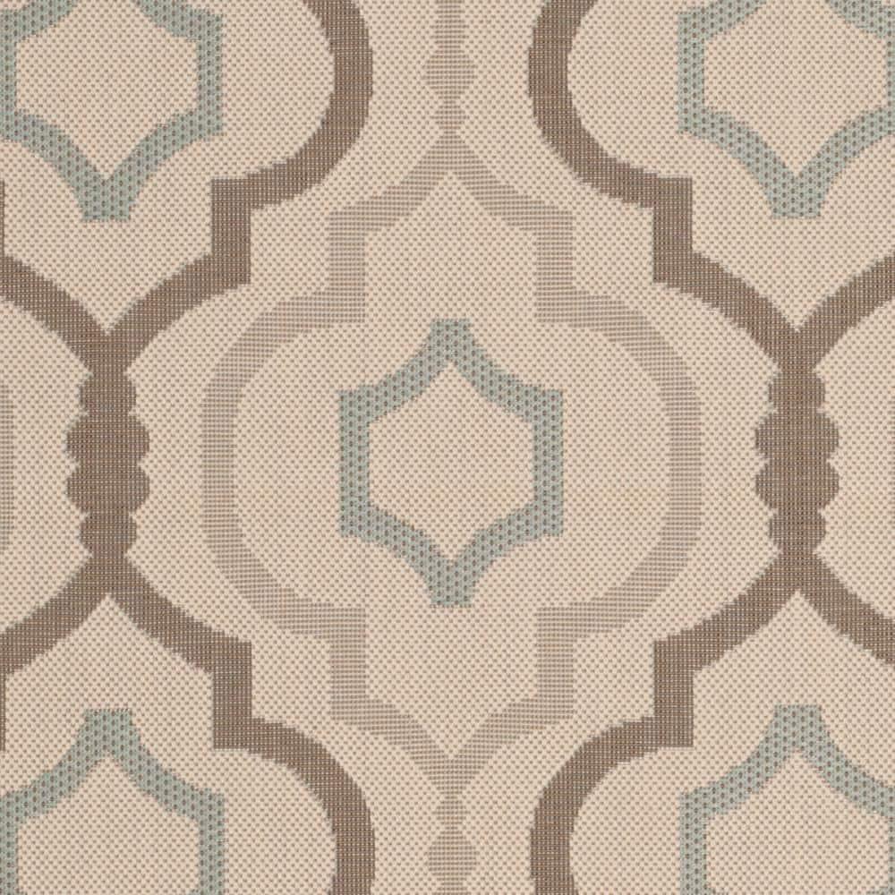 SAFAVIEH Courtyard Bayon Geometric Indoor/Outdoor Area Rug, Beige/Dark Beige, 5'3" x 7'7"