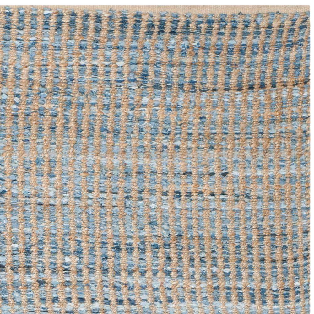Cape Cod CAP352 Hand Woven Area Rug - Natural/Blue - 5'x8' - Safavieh.