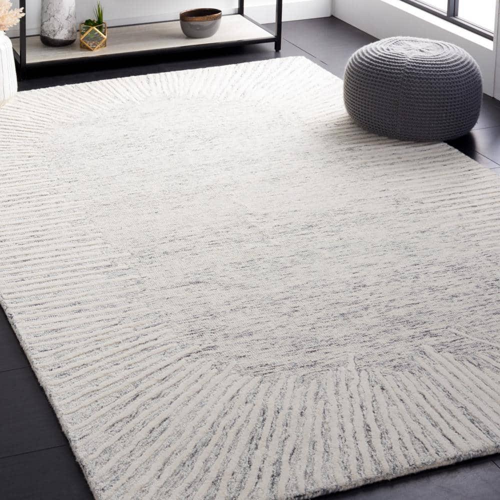 Abstract ABT478 Hand Tufted Area Rug - Gray/Ivory - 6'x6' - Safavieh.