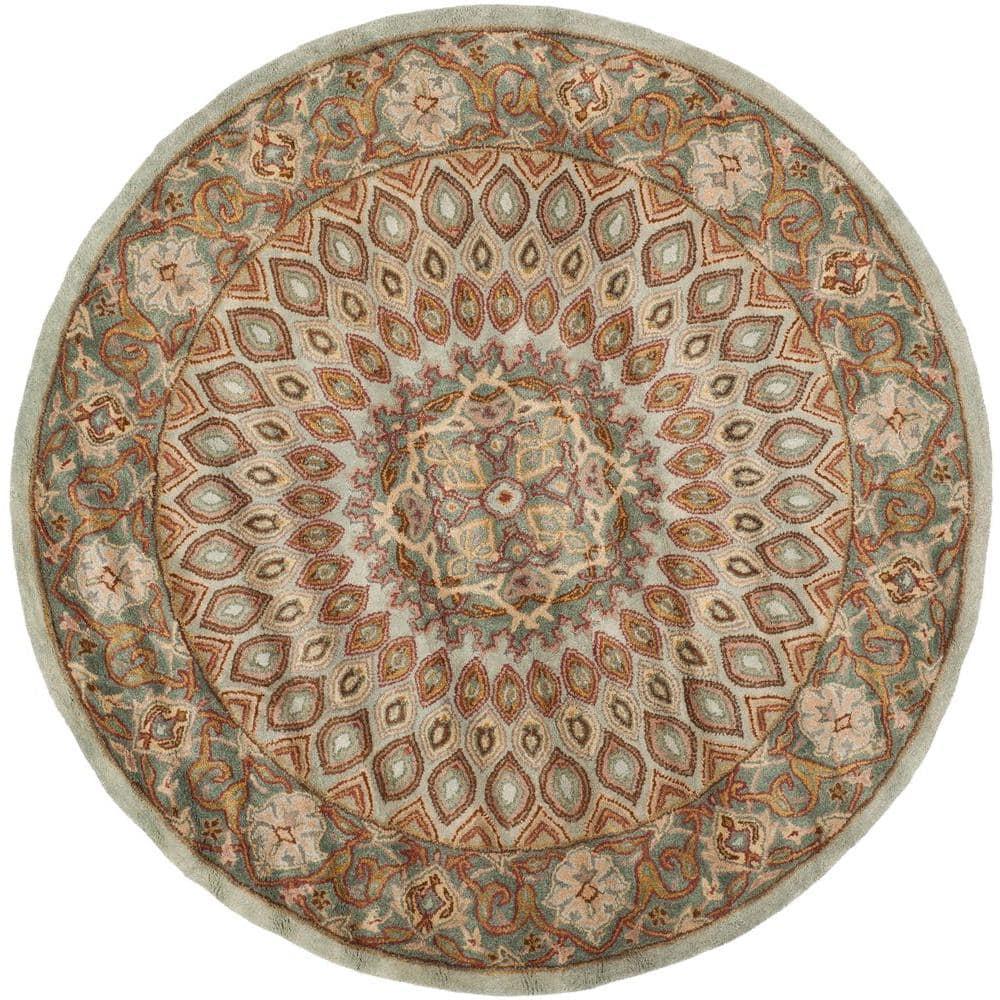 Heritage HG914 Hand Tufted Area Rug - Blue/Grey - 8' round - Safavieh.
