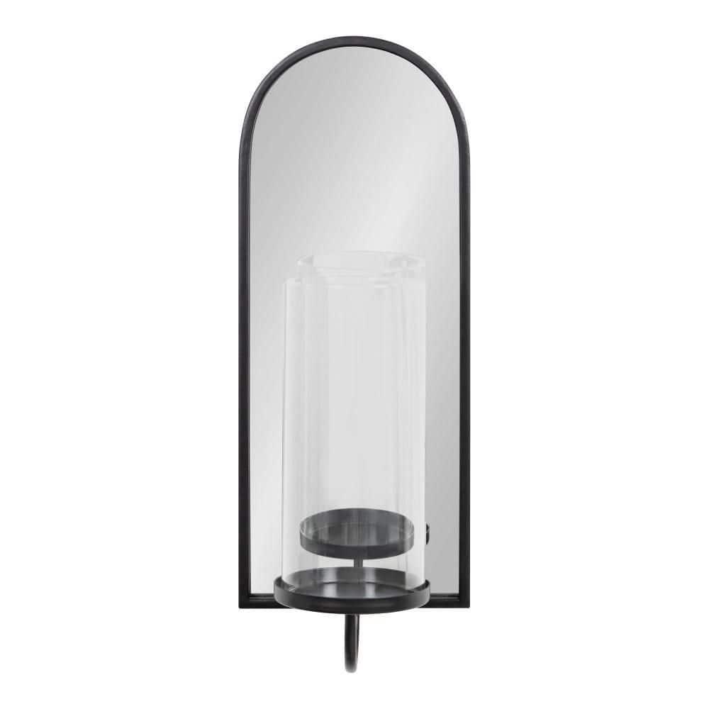 Kate and Laurel Ezerin Arch Metal Wall Sconce, 6x5x16, Black