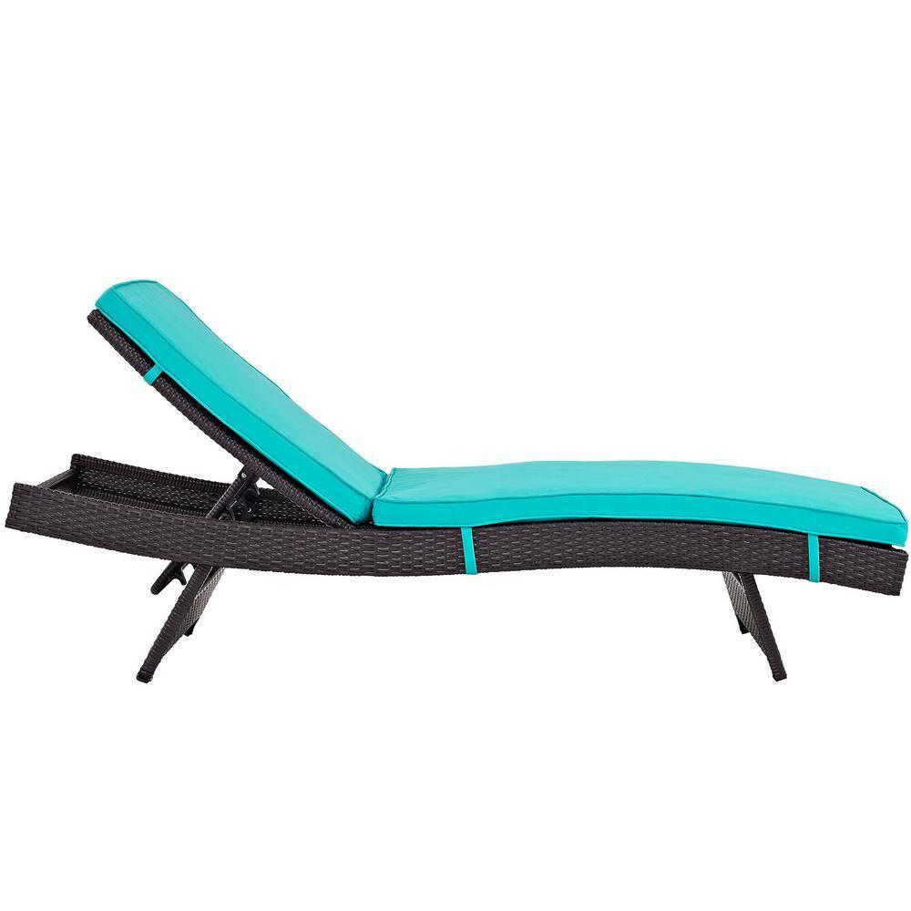 Modway Convene Outdoor Patio Chaise in Espresso Turquoise