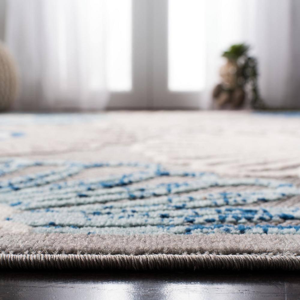 Cabana CBN801 Power Loomed Indoor/Outdoor Area Rug - Grey/Blue - 4'x6' - Safavieh.