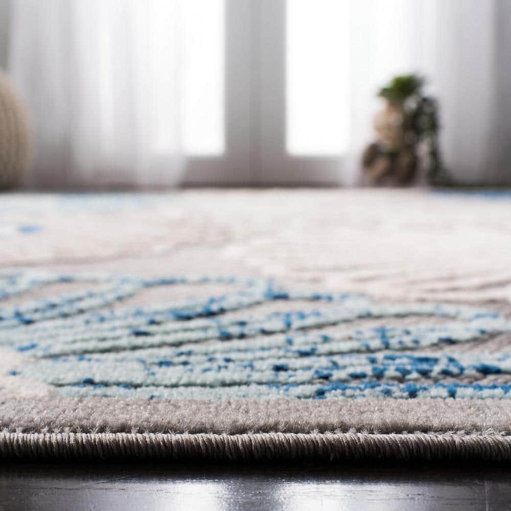 Cabana CBN801 Power Loomed Indoor/Outdoor Area Rug - Grey/Blue - 8'9"x11'9" - Safavieh