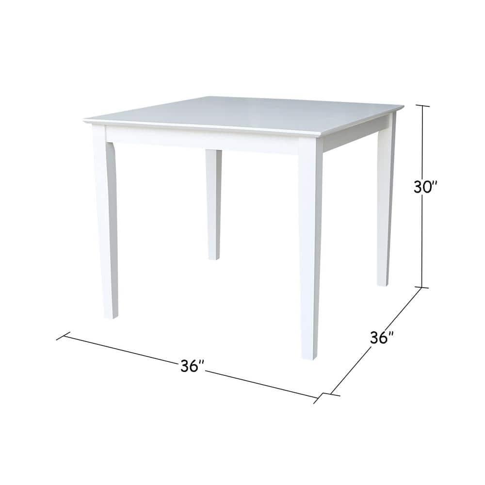 International Concepts Solid Wood Top Table - Dining Height - in White