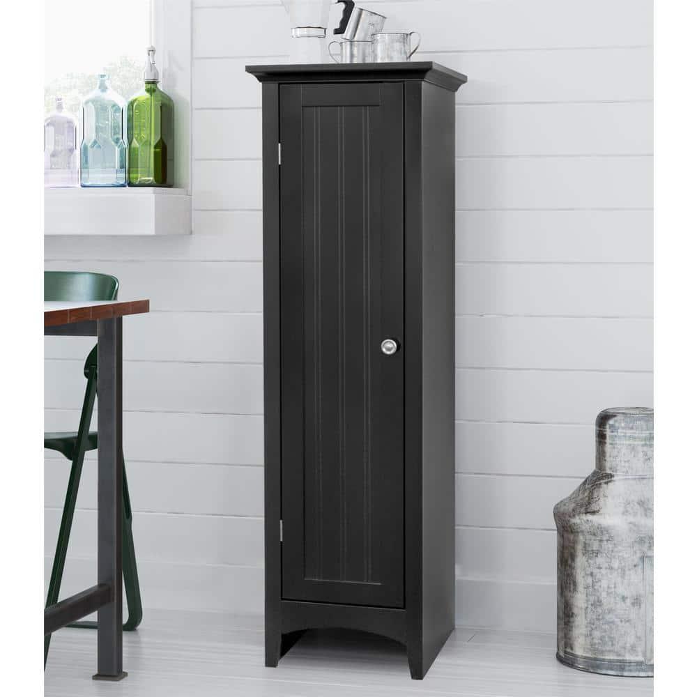 OS Home & Office One Door Kitchen Storage Pantry in Black