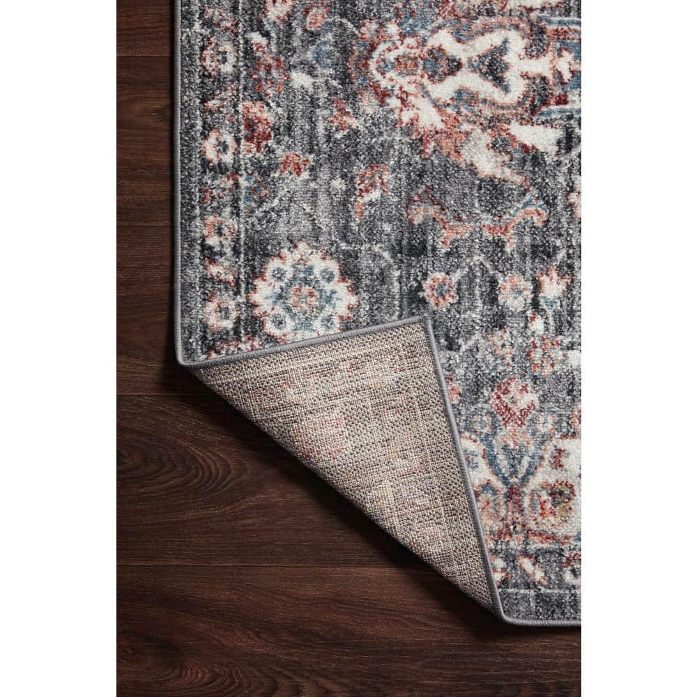 Loloi II Cassandra Collection CSN-03 Charcoal / Rust Oriental Area Rug 5'-3" x 7'-9"