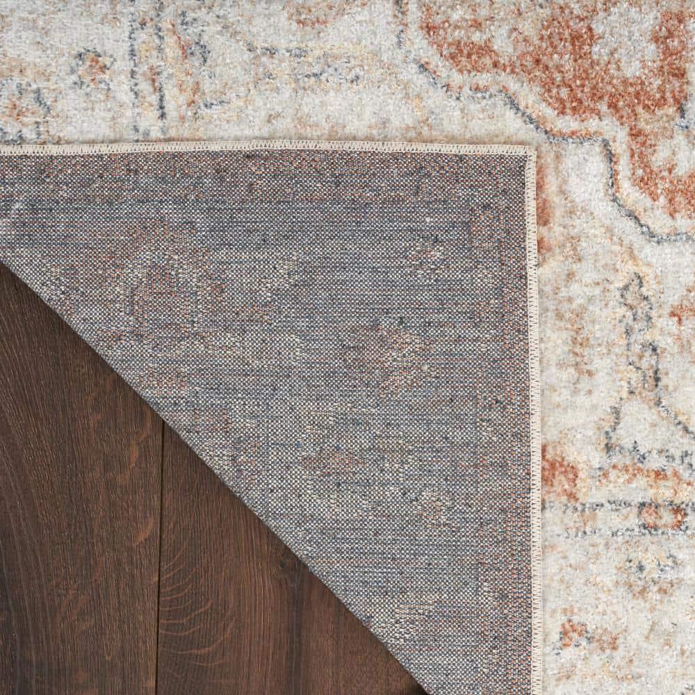 Nourison Astra Machine Washable Vintage Medallion Indoor Bathroom, Kitchen Area Rug Gold/Multicolor 3'3" x 5'
