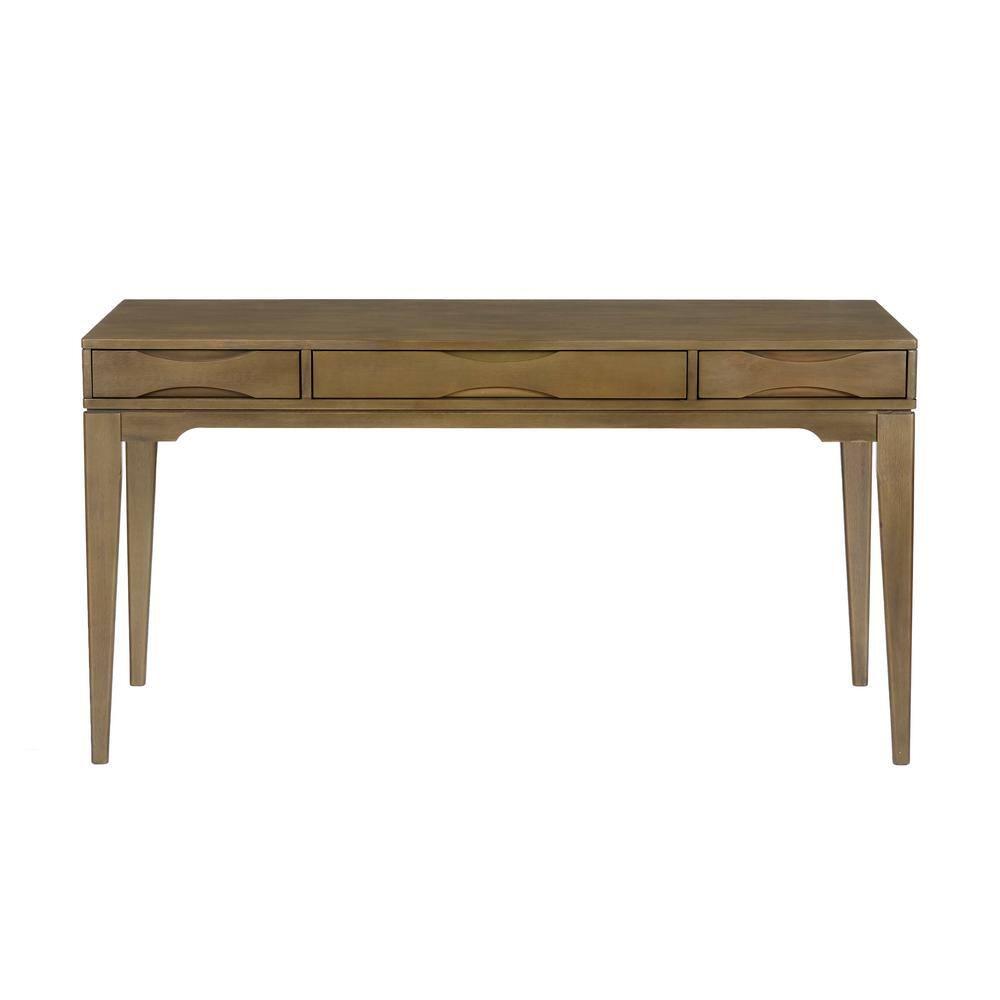 Simpli Home Harper Solid Wood Desk, Contemporary Style with Keyboard Tray and Storage