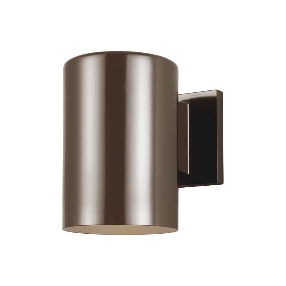 Small Bronze LED Cylinder Wall Sconce with Dimmable Feature