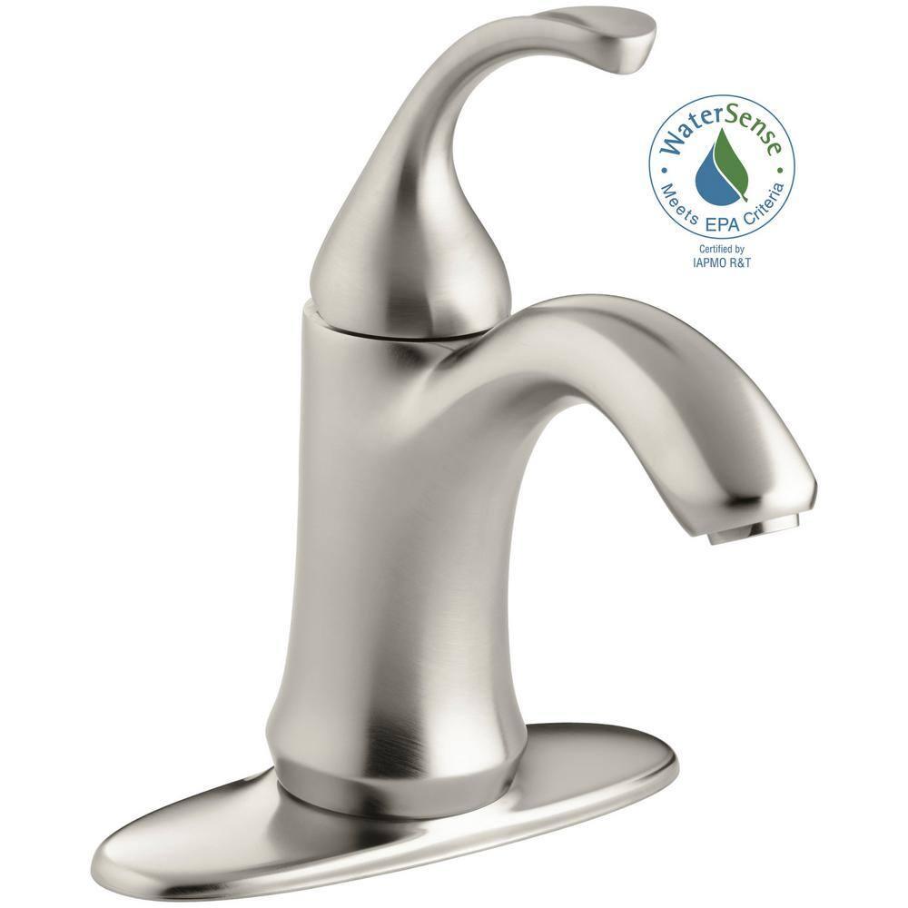Forté Single-Handle Bathroom Sink Faucet with Drain Assembly and Escutcheon Plate, 1.2 GPM