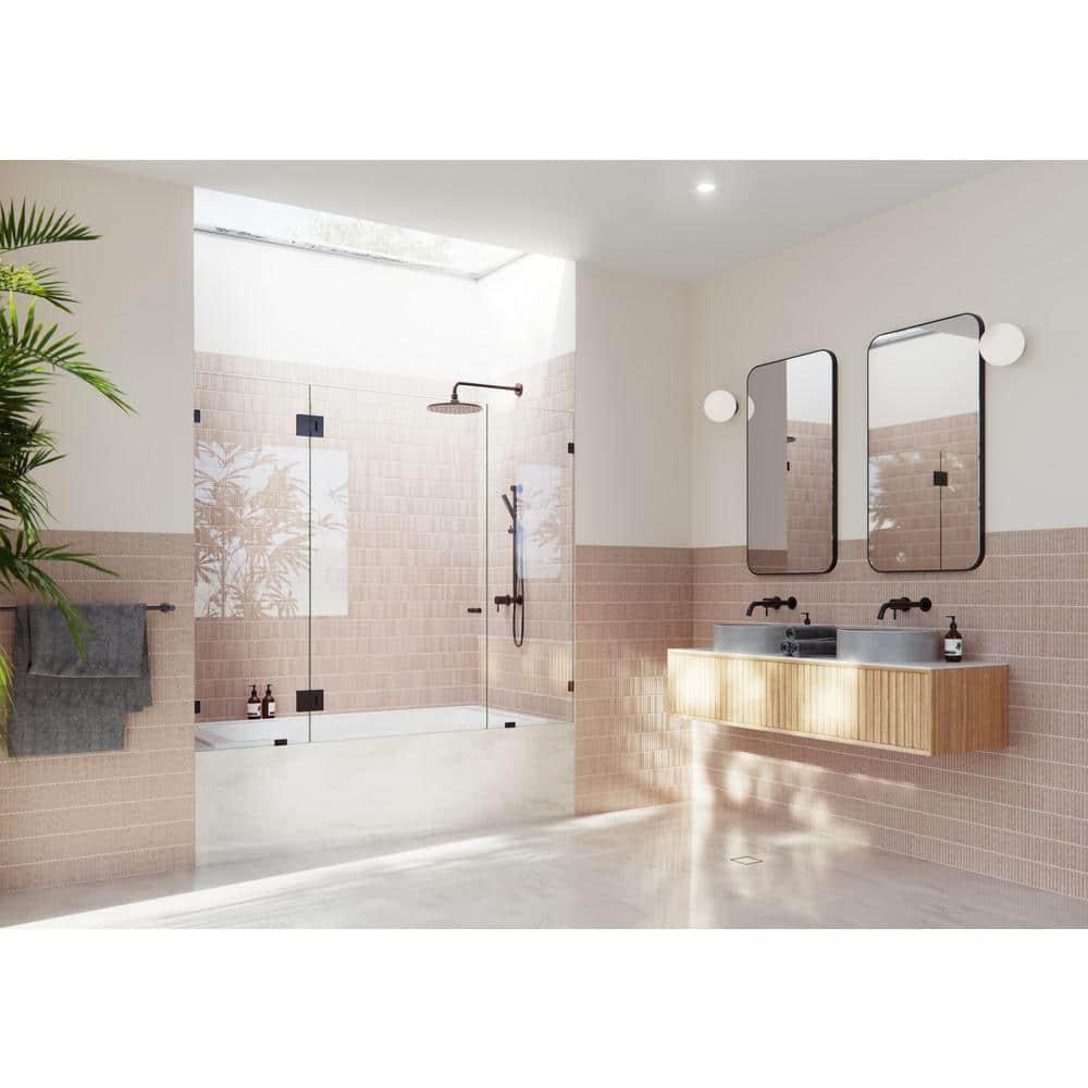Stellar 72 in. W x 58.25 in. H Frameless 3 Panel Inline Bathtub Shower Door