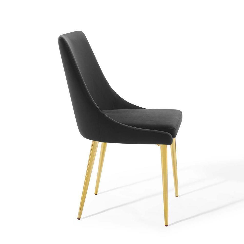 Modway Viscount 19" Modern Performance Velvet Dining Chair in Black