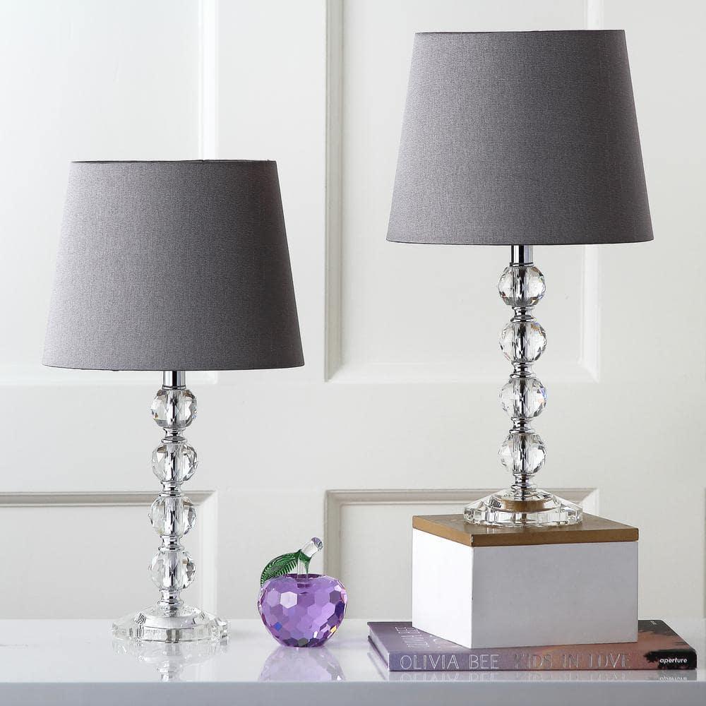 Nola 16 Inch H Stacked Crystal Ball Lamp (Set of 2) - Clear - Safavieh.