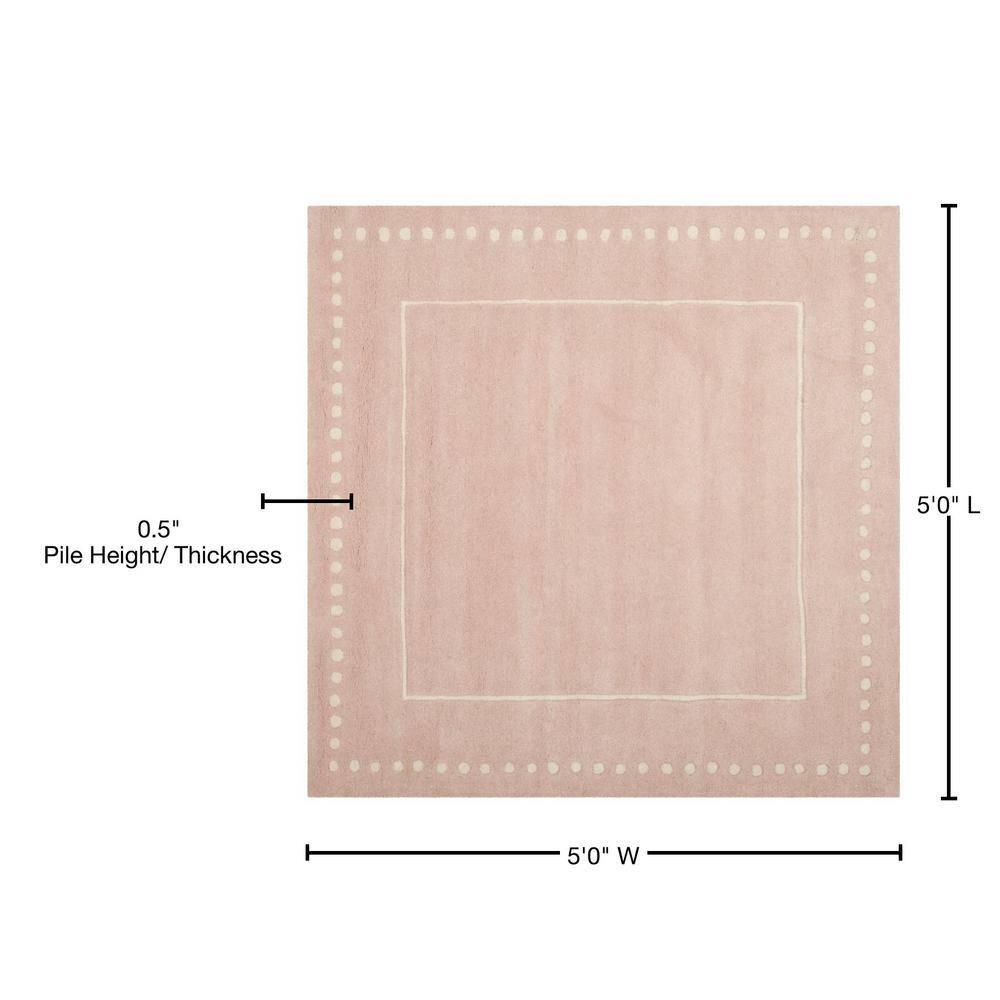 Bella BEL151 Hand Tufted Area Rug - Light Pink/Ivory - 5'x5' - Safavieh.
