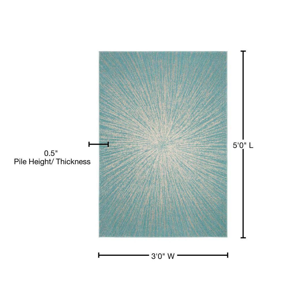Evoke EVK228 Power Loomed Indoor Accent Rug - Aqua/Ivory - 3'x5' - Safavieh