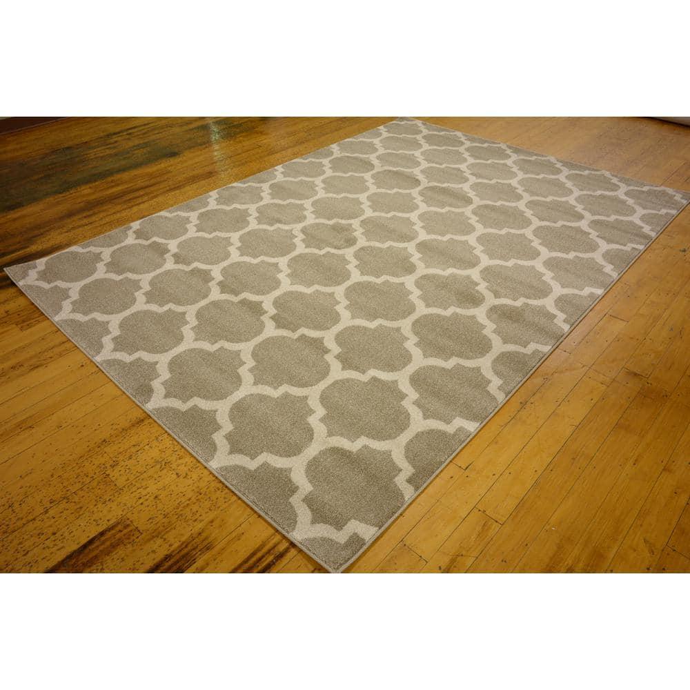 Unique Loom Trellis Collection Area Rug - Philadelphia (7' 1" x 10' Rectangle Light Brown/Beige)