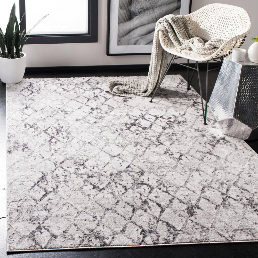 Amelia ALA783 Power Loomed Area Rug  - Grey/Light Grey - 5'3"x7'6" - Safavieh.