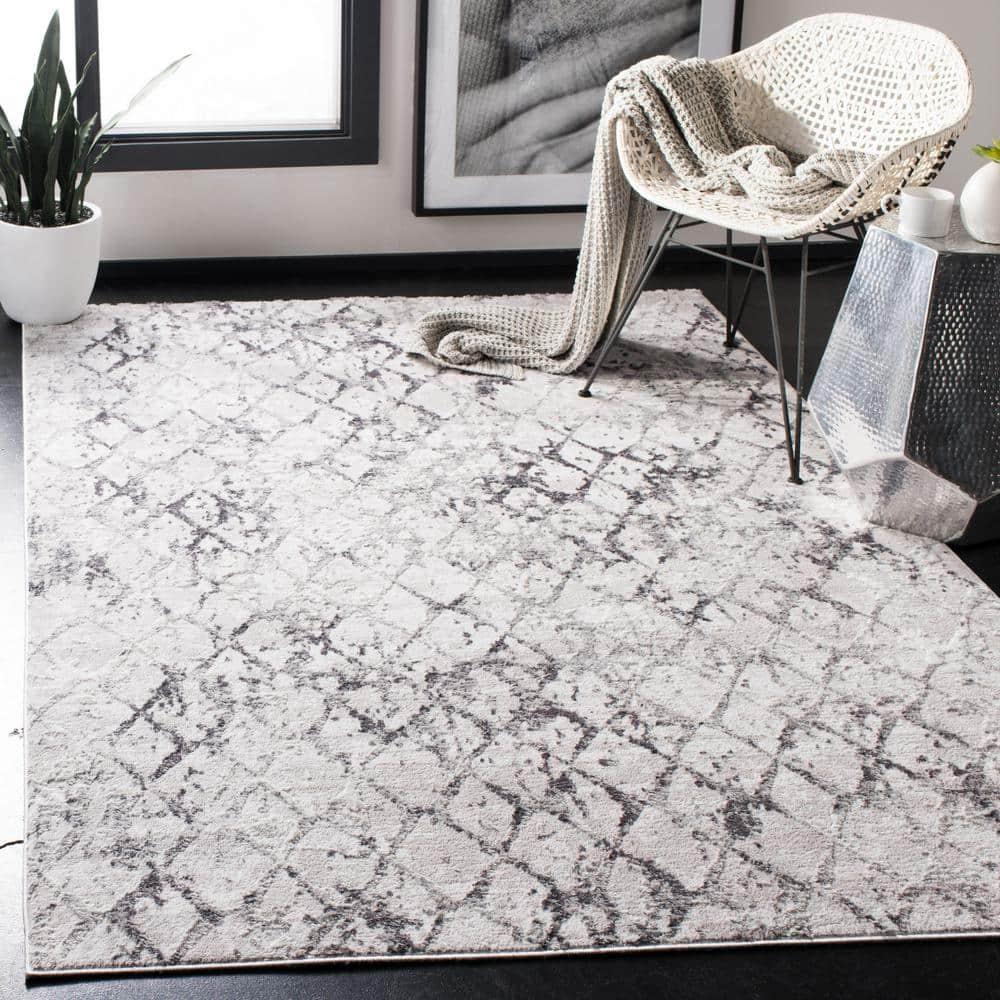 Amelia ALA783 Power Loomed Area Rug  - Grey/Light Grey - 6'x9' - Safavieh.