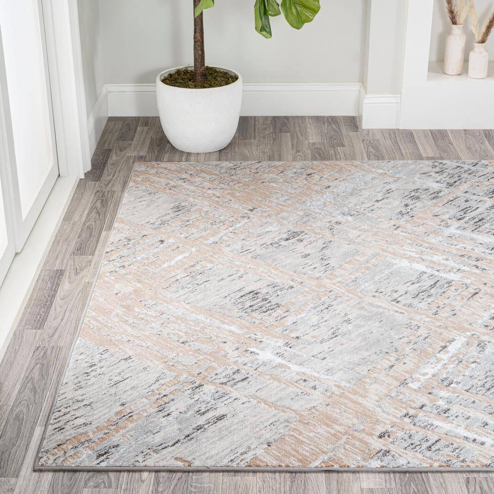 JONATHAN Y Slant Modern Abstract Beige/Gray 4 ft. x 6 ft. Area Rug