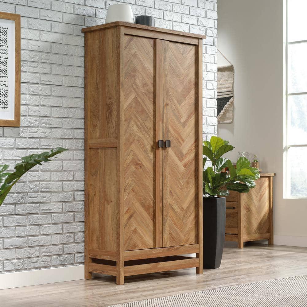 71" Cannery Bridge Cabinet Sindoori Mango - Sauder: Herringbone Pattern, Wood Composite