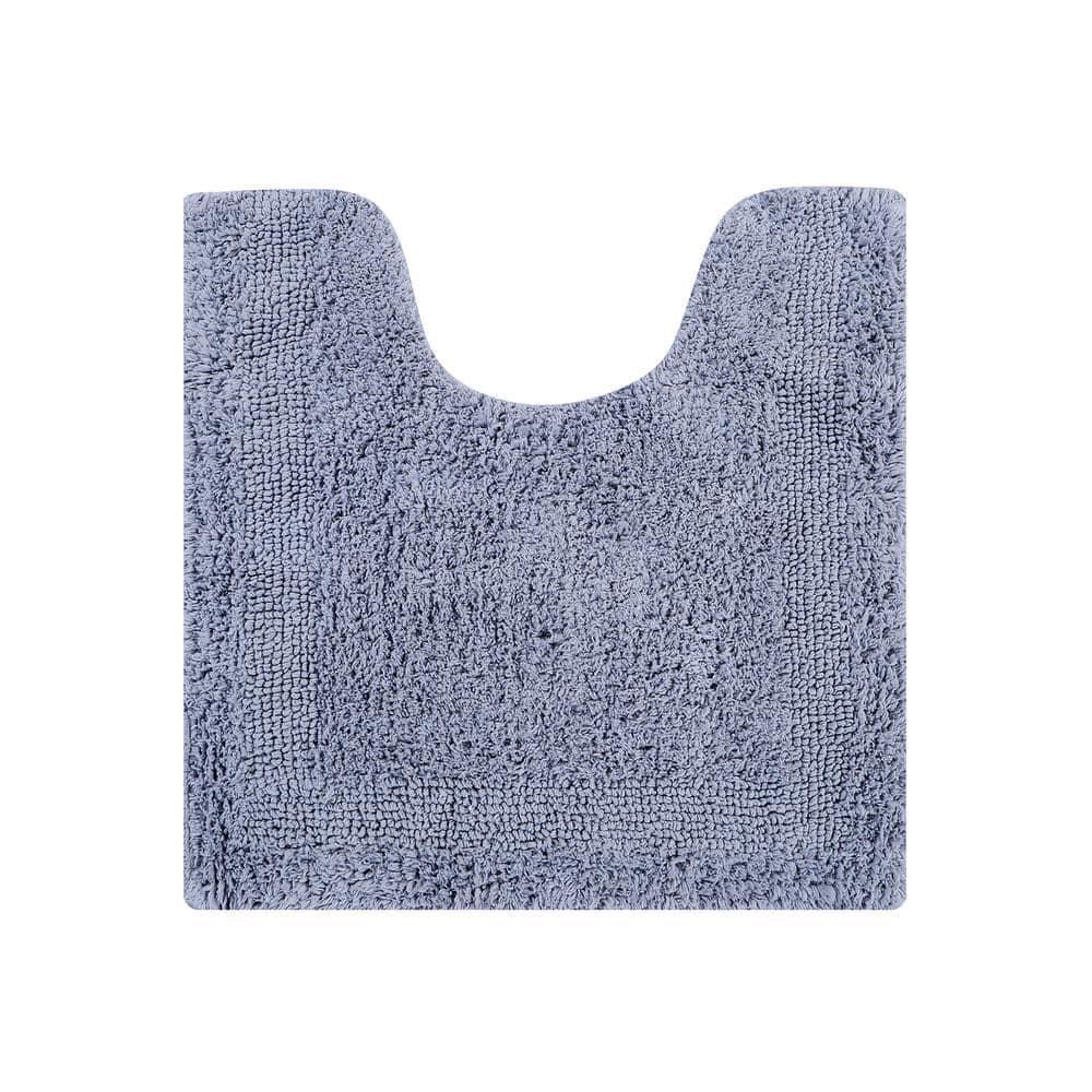 Better Trends Lux 100% Cotton Tufted Solid Reversible Bath Rug 20" x 20" Contour - Silver