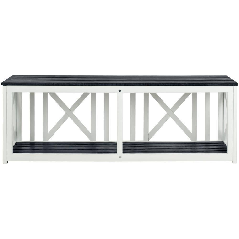 Branco Bench - Outdoor - FOX6706 - Dark Slate Gray/White - Safavieh