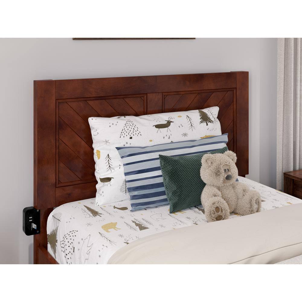 AFI Canyon Walnut Solid Wood Platform Bed with Matching Footboard & Storage Drawers, Twin