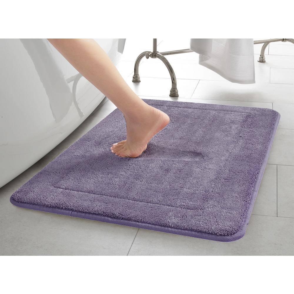 Wisteria Purple 20" x 32" Microfiber Memory Foam Bath Mat