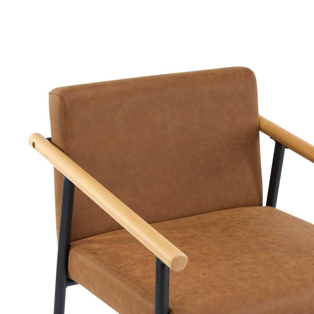 Christopher Knight Home Emil Mid Century Modern Upholstered Counter Stool with Iron Frame (Set of 2), Brown