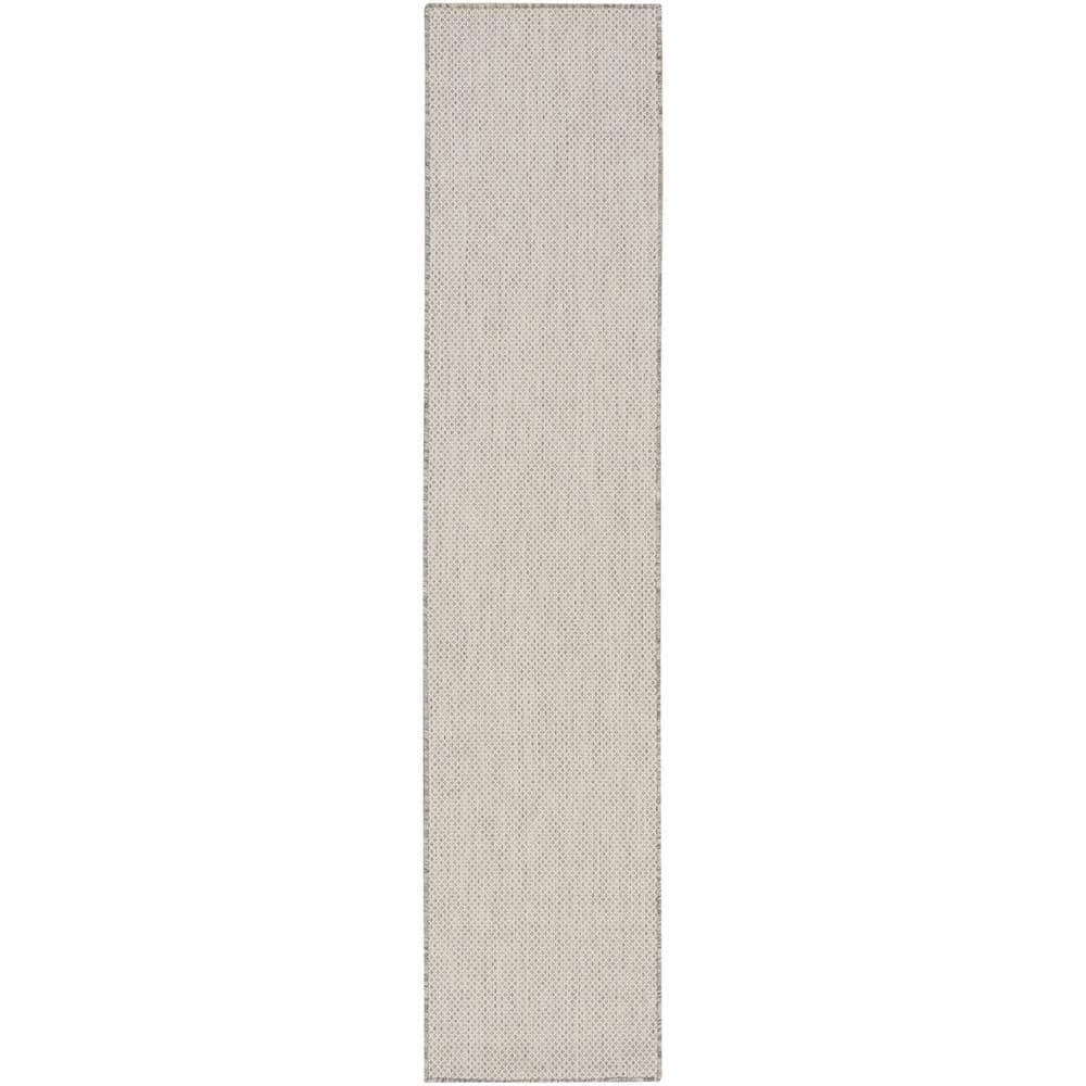 Nourison 2'2" x 8' Courtyard Modern Easy Care Flatweave Indoor Outdoor Runner Rug Ivory/Silver