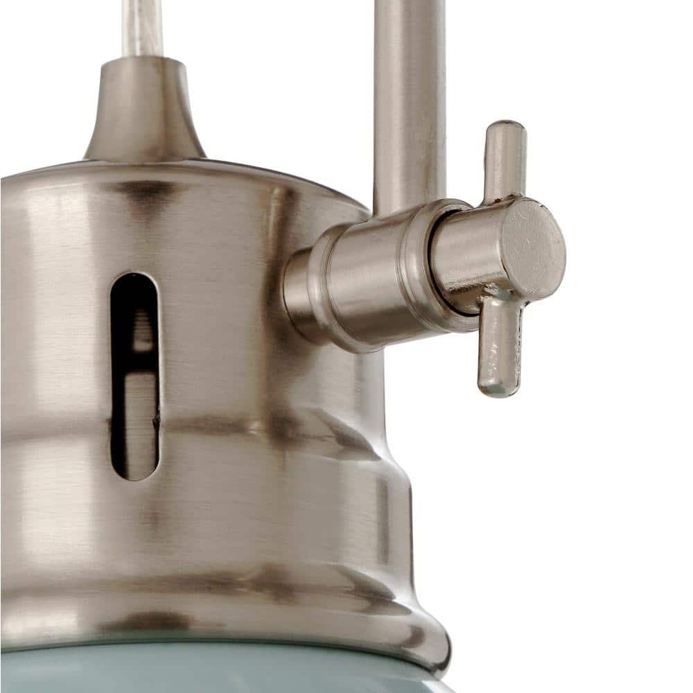 Golden Lighting Duncan 1-Light Mini Pendant in Pewter with Seafoam
