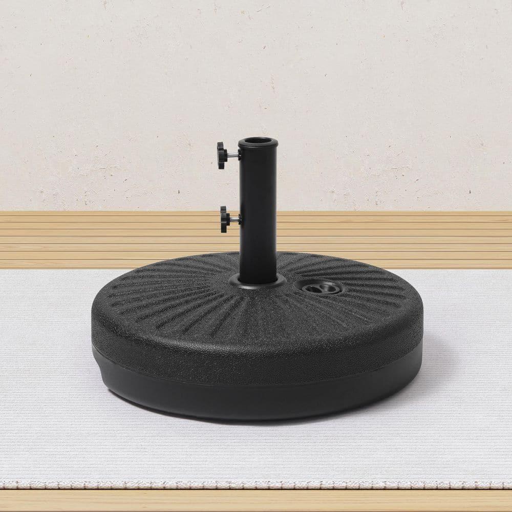 Black Round Fillable Plastic Patio Umbrella Base